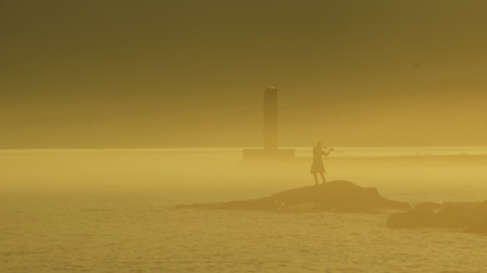 Fishing in Sunset Fog (unknown person, Grand Marais, 09-06)