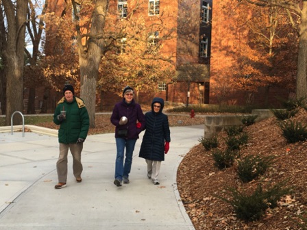 Pat w. Mom (Ruth) and Brother (Woody) (Carleton College hike, 11-24)